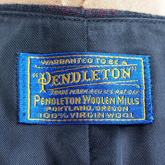 vtg 60s PENDLETON Wool Red Tartan Plaid Vest Waistcoat Cruiser Silver Buttons M - Picture 9 of 9